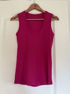 Woolx Sloane Ribbed Scoop Neck Tank Top - blushing violet